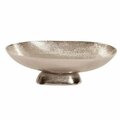 Howard Elliott Textured Footed Bowl In Bright silver Large 35120